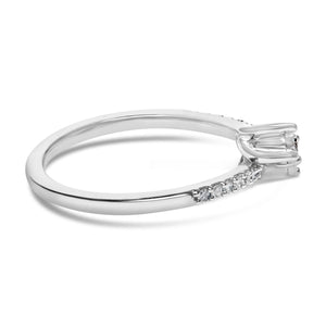 10K White Gold 1/4 Cttw Two-Stone Diamond Bypass Engagement Ring-1