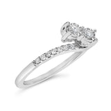 10K White Gold 1/4 Cttw Two-Stone Diamond Bypass Engagement Ring-3 thumbnail 4