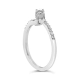 10K White Gold 1/4 Cttw Two-Stone Diamond Bypass Engagement Ring-4 thumbnail 5
