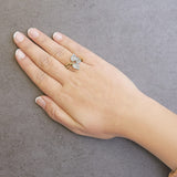 10k Yellow and White Gold 1/2 Cttw Baguette and Round Diamond Bypass Triple Leaf Ring (I-J Color, I1-I2 Clarity)-2 thumbnail 3