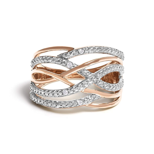 .925 Sterling Silver Diamond Accent Crossover Ring (I-J Color, I2-I3 Clarity)