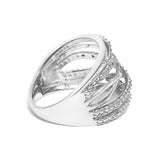 .925 Sterling Silver Diamond Accent Crossover Ring (I-J Color, I2-I3 Clarity)-3 thumbnail 4