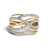 .925 Sterling Silver Diamond Accent Crossover Ring (I-J Color, I2-I3 Clarity)-1 thumbnail 2