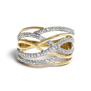 .925 Sterling Silver Diamond Accent Crossover Ring (I-J Color, I2-I3 Clarity)-1