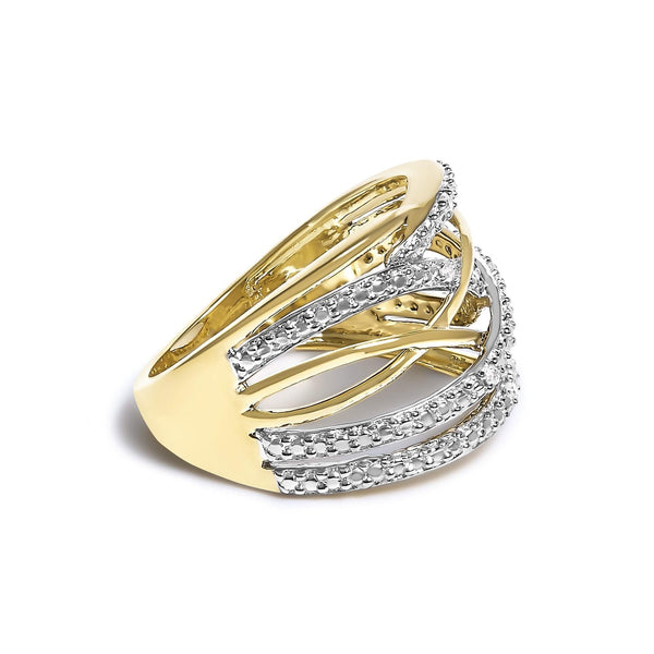 .925 Sterling Silver Diamond Accent Crossover Ring (I-J Color, I2-I3 Clarity)