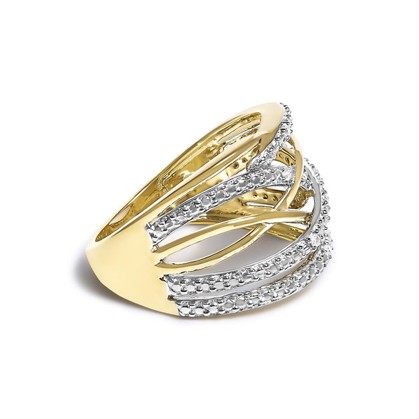 .925 Sterling Silver Diamond Accent Crossover Ring (I-J Color, I2-I3 Clarity)