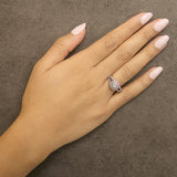 14K Rose Gold Plated .925 Sterling Silver 1/2 Cttw Pave Diamond Halo Cluster Split Shank Cocktail Ring (I-J Color, I1-I2 Clarity)-2 thumbnail 3