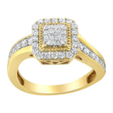 10KT Yellow Gold Diamond Cocktail Ring (5/8 cttw, H-I Color, SI2-I1 Clarity)-1 thumbnail 2