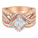 Two-Tone 10KT Gold Diamond Bypass Cocktail Ring (1 1/2 cttw, H-I Color, I1-I2 Clarity)-1 thumbnail 2