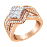 Two-Tone 10KT Gold Diamond Bypass Cocktail Ring (1 1/2 cttw, H-I Color, I1-I2 Clarity)-3 thumbnail 4