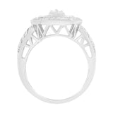 .925 Sterling Silver Round and Baguette Diamond Cathedral Ring (0.75 Cttw, H-I Color, I2-I3 Clarity)-4 thumbnail 5