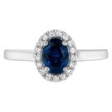 10K White Gold 1/5 Cttw Round Diamond and Prong Set 7MM Gemstone Halo Cocktail Ring (H-I Color, I1-I2 Clarity)-1 thumbnail 2