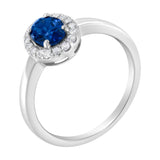 10K White Gold 1/5 Cttw Round Diamond and Prong Set 7MM Gemstone Halo Cocktail Ring (H-I Color, I1-I2 Clarity)-3 thumbnail 4