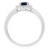 10K White Gold 1/5 Cttw Round Diamond and Prong Set 7MM Gemstone Halo Cocktail Ring (H-I Color, I1-I2 Clarity)-4 thumbnail 5