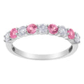 10K white gold ring with round diamond and created April gemstone stones