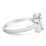.925 Sterling Silver 1/5 Cttw Invisible Set Princess Cut Diamond Promise Ring with Beaded Halo (H-I Color, I1-I2 Clarity)-1 thumbnail 2