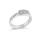 .925 Sterling Silver 1/5 Cttw Diamond ID and Cuban Link Band Ring (I-J Color, I2-I3 Clarity)-3 thumbnail 4