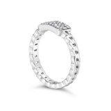 .925 Sterling Silver 1/5 Cttw Diamond ID and Cuban Link Band Ring (I-J Color, I2-I3 Clarity)-4 thumbnail 5