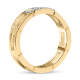 10K Yellow Gold Diamond Accent Paperclip Band Ring (I-J Color, I2-I3 Clarity)-4 thumbnail 5