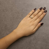 10K Yellow Gold Diamond Accent Paperclip Band Ring (I-J Color, I2-I3 Clarity)-2 thumbnail 3