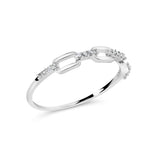 .925 Sterling Silver Diamond Accent Paperclip Band Ring (I-J Color, I2-I3 Clarity)-3 thumbnail 4