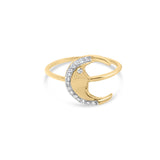 10K Yellow Gold 1/10 Cttw Diamond Crescent Moon Ring (I-J Color, I1-I2 Clarity)-0 thumbnail 1