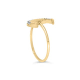 10K Yellow Gold 1/10 Cttw Diamond Crescent Moon Ring (I-J Color, I1-I2 Clarity)-4 thumbnail 5