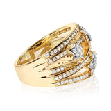 18K Yellow Gold Plated .925 Sterling Silver 3/4 Cttw Diamond Star and Galaxy Ring Band-1 thumbnail 2