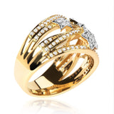 18K Yellow Gold Plated .925 Sterling Silver 3/4 Cttw Diamond Star and Galaxy Ring Band-4 thumbnail 5
