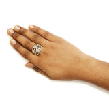 18K Yellow Gold Plated .925 Sterling Silver 3/4 Cttw Diamond Star and Galaxy Ring Band-2 thumbnail 3