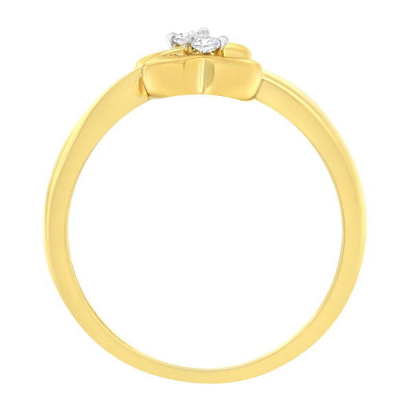 14KT Yellow Gold 1/20 ctw. Dual Heart Diamond Ring (K-L, I1-I2)