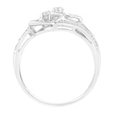 14KT White Gold 1/10 cttw Diamond Twin Heart Ring-4 thumbnail 5