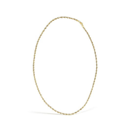 Men's Solid 10K Yellow Gold 3.2mm Light Rope Chain Necklace-0