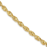 Men's Solid 10K Yellow Gold 3.2mm Light Rope Chain Necklace-4 thumbnail 5