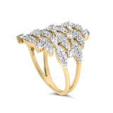 14K Yellow Gold 1.0 Cttw Diamond Geometric Stacked Open Cocktail Ring (I-J Color, I1-I2 Clarity)-4 thumbnail 5