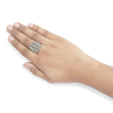 14K Yellow Gold 1.0 Cttw Diamond Geometric Stacked Open Cocktail Ring (I-J Color, I1-I2 Clarity)-2 thumbnail 3