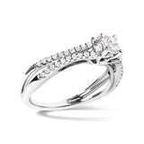 14K White Gold 5/8 Cttw Diamond Split Shank Engagement Ring  (G-H Color, VS2-SI1 Clarity) - Size 7-3 thumbnail 4