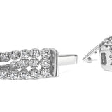 18K White Gold 5.00 Cttw Natural Diamond 3 Row Link Tennis Bracelet (G-H Color, VS1-VS2 Clarity) - 7.25