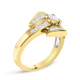 14K Yellow Gold 1.0 Cttw Princess Diamond Geometric Cocktail Ring-3 thumbnail 4