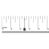 18K White Gold 1 3/5 Cttw Diamond and 7X5 MM Pear Shaped Blue Sapphire 1 1/3 Inch Drop and Dangle Halo Earrings (G-H Color, VS1-VS2 Clarity)-4 thumbnail 5