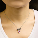 Sterling Silver Diamond Accent & Created Pink Sapphire Angel Heart Pendant Necklace-2 thumbnail 3