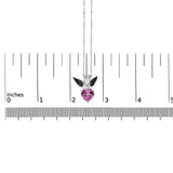 Sterling Silver Diamond Accent & Created Pink Sapphire Angel Heart Pendant Necklace-4 thumbnail 5