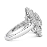 Sterling Silver 2.0 Cttw Diamond Oval Halo Cocktail Ring-1 thumbnail 2