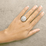 Sterling Silver 2.0 Cttw Diamond Oval Halo Cocktail Ring-2 thumbnail 3