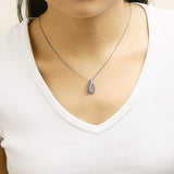 Tri Tone Sterling Silver 1/2 Cttw White and Brown Diamond Pendant Necklace-2 thumbnail 3