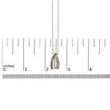 Tri Tone Sterling Silver 1/2 Cttw White and Brown Diamond Pendant Necklace-4 thumbnail 5