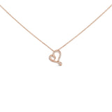14k Rose Gold Plated Silver 1/10 Cttw Diamond Open Heart Pendant Necklace-0 thumbnail 1