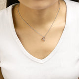 14k Rose Gold Plated Silver 1/10 Cttw Diamond Open Heart Pendant Necklace-2 thumbnail 3