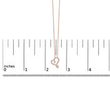14k Rose Gold Plated Silver 1/10 Cttw Diamond Open Heart Pendant Necklace-4 thumbnail 5