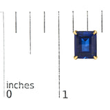 18K Yellow Gold 10x8 MM Lab Created Blue Sapphire Emerald Cut Solitaire Stud Earrings-4 thumbnail 5